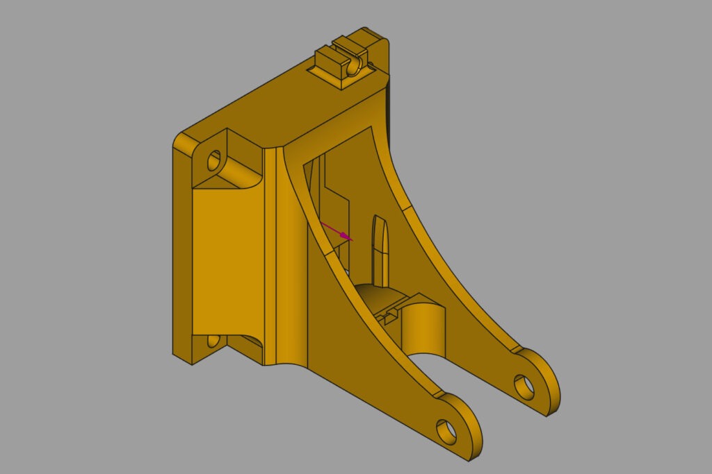 Ein 3D-Modell eines Druckerupgrades dargestellt in FreeCAD.